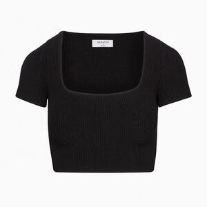 Aritzia Sculpt Knit Squareneck Top – Black (XS)